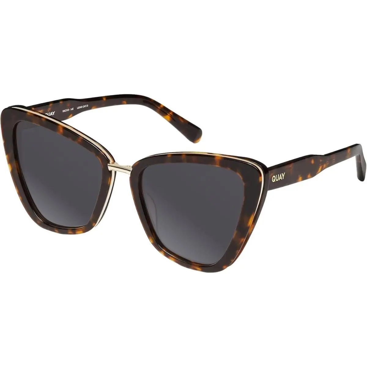 Quay All Talk Women`s Cat Eye Polarized Sunglasses Brown Tortoise 58mm 10 Option Smoke Grey Polar by QUAY