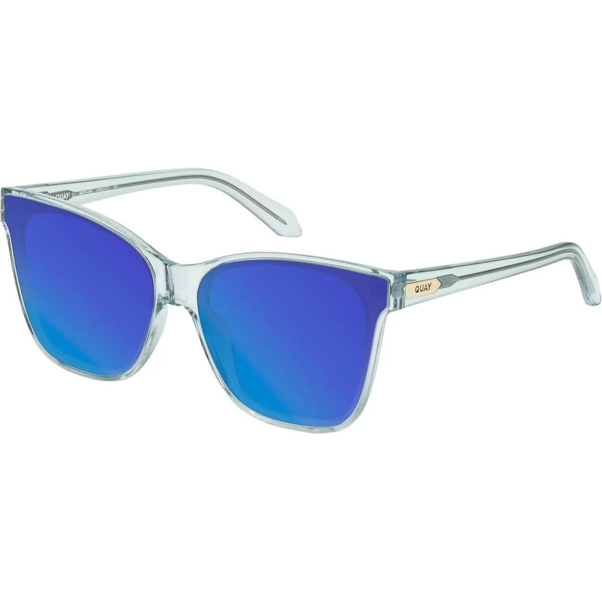 Quay After Party Lady Square Polarized Sunglasses Clear Aqua Blue 66mm 10 Option