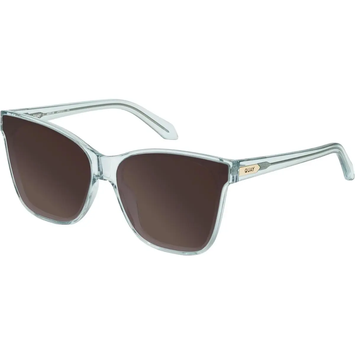 Quay After Party Lady Square Polarized Sunglasses Clear Aqua Blue 66mm 10 Option Amber Brown Polar by QUAY
