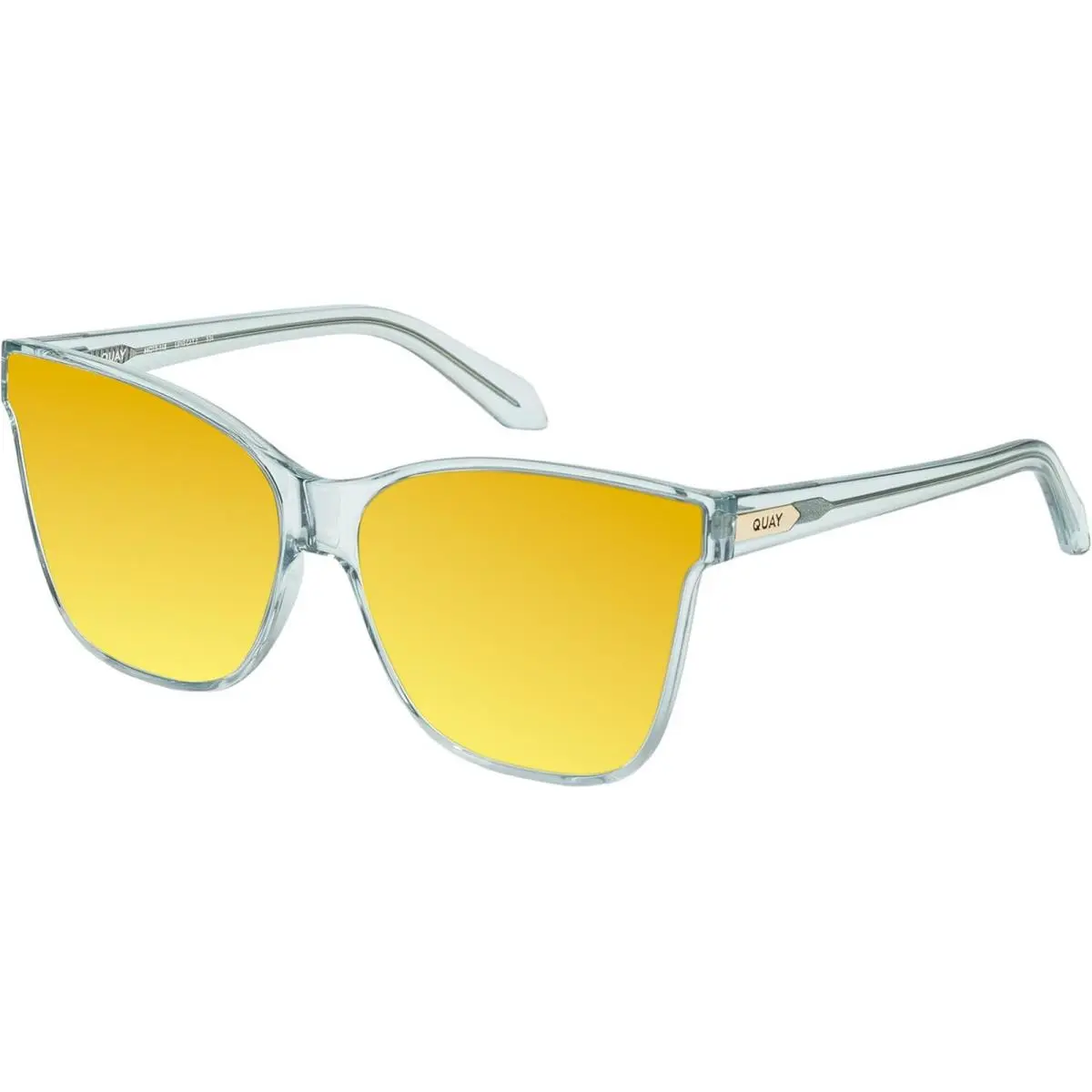 Quay After Party Lady Square Polarized Sunglasses Clear Aqua Blue 66mm 10 Option Gold Mirror Polar by QUAY