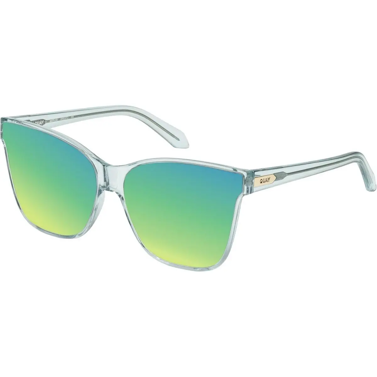 Quay After Party Lady Square Polarized Sunglasses Clear Aqua Blue 66mm 10 Option Green Mirror Polar by QUAY