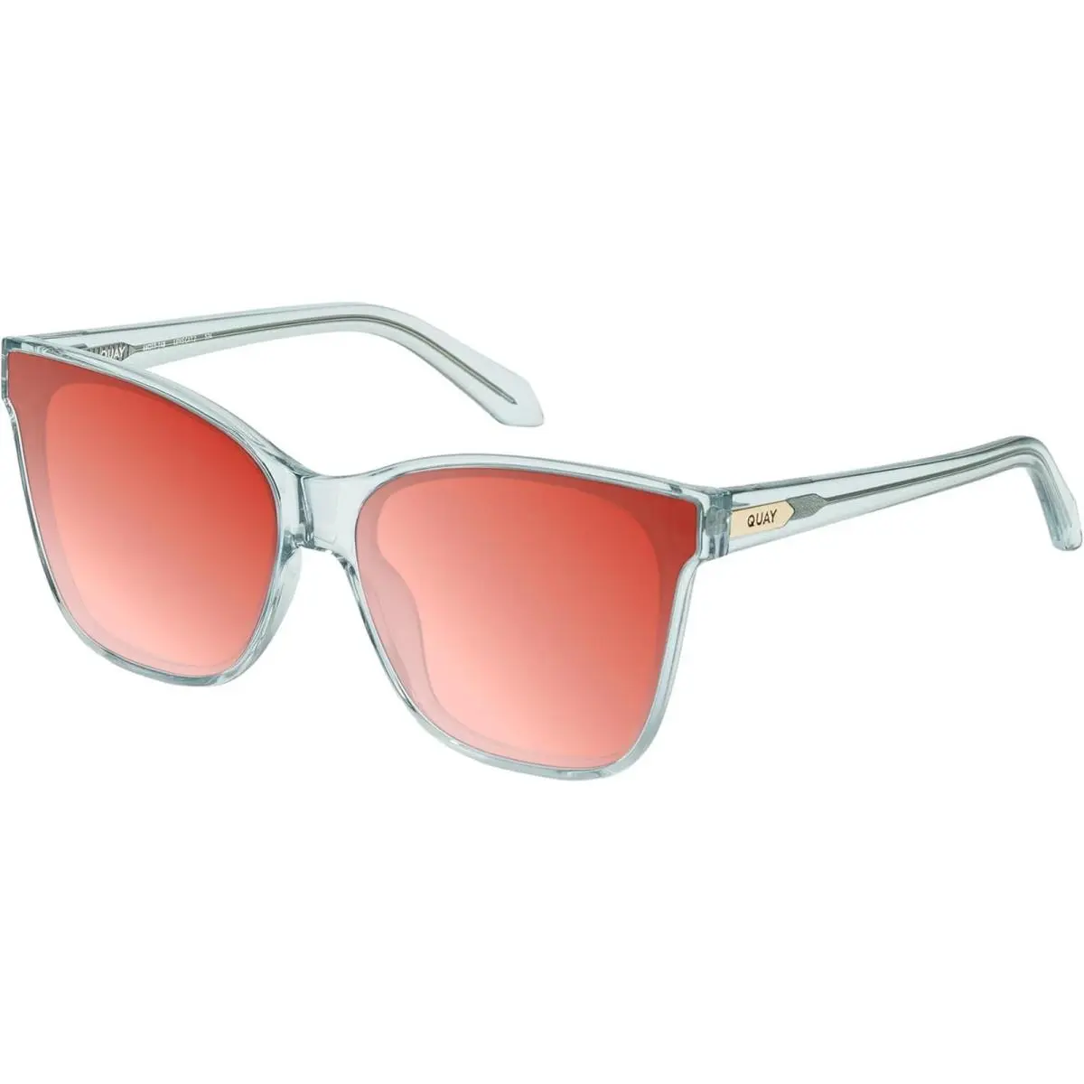 Quay After Party Lady Square Polarized Sunglasses Clear Aqua Blue 66mm 10 Option Red Mirror Polar by QUAY