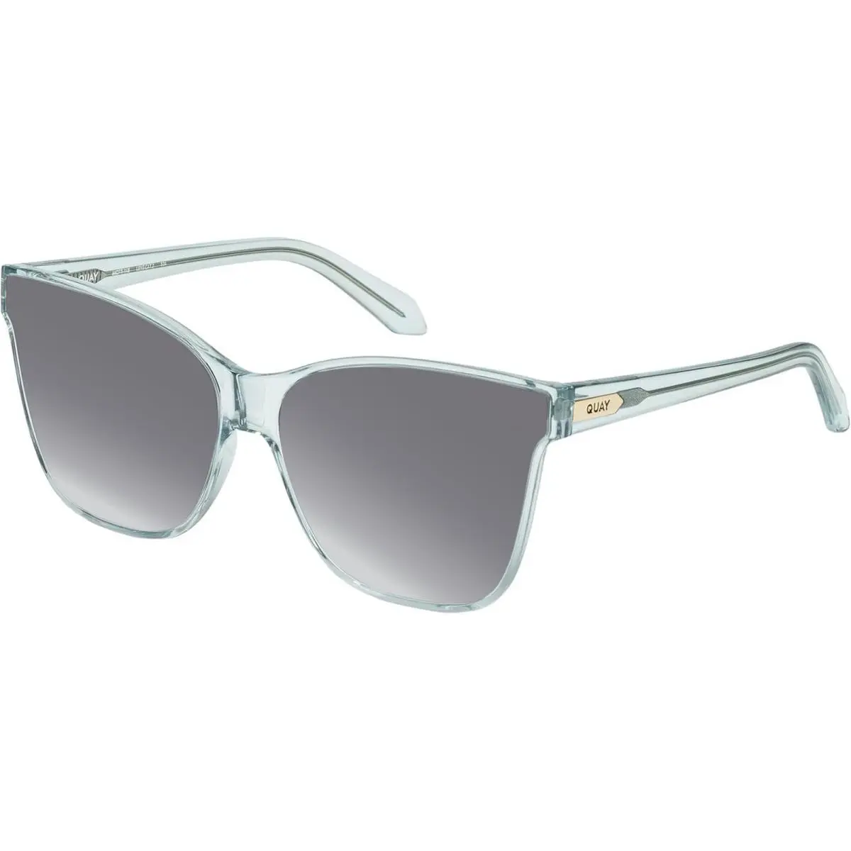 Quay After Party Lady Square Polarized Sunglasses Clear Aqua Blue 66mm 10 Option Silver Mirror Polar by QUAY