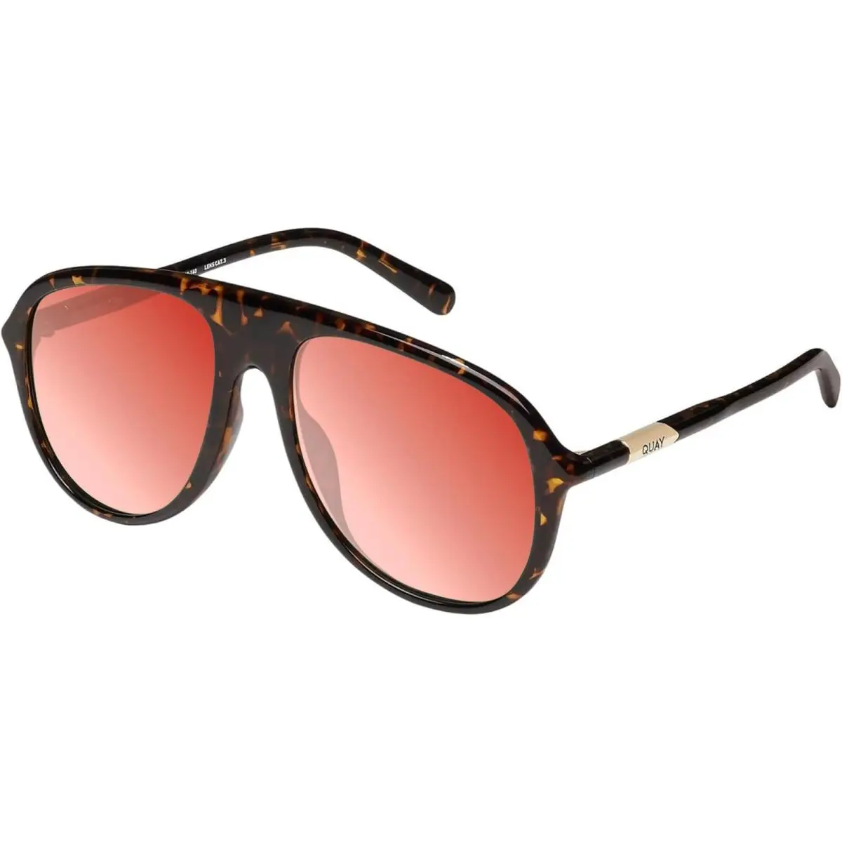 Quay Chart Topper Mens Pilot Polarized Sunglasses Brown Tortoise 57 mm 10 Option Red Mirror Polar by QUAY
