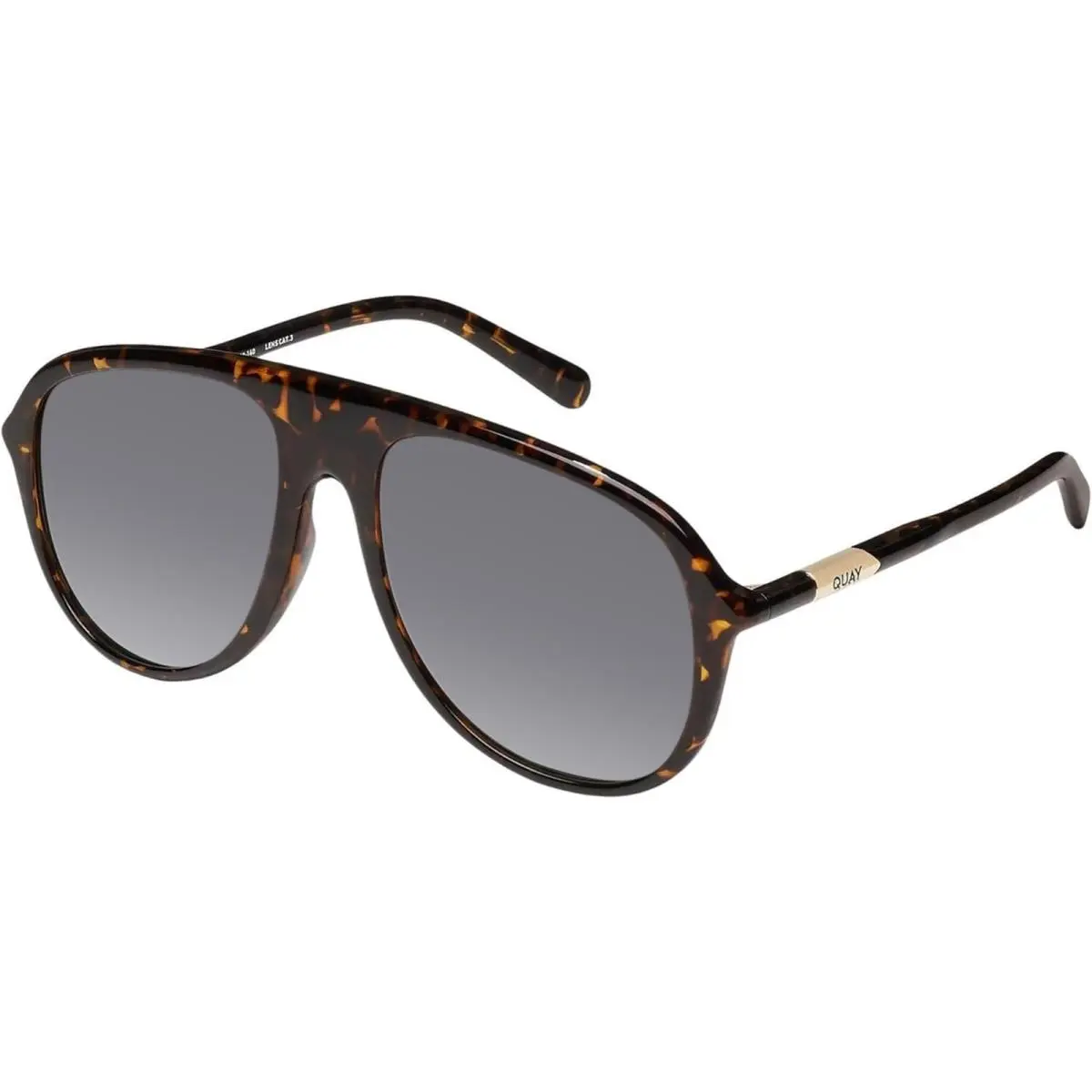 Quay Chart Topper Mens Pilot Polarized Sunglasses Brown Tortoise 57 mm 10 Option Silver Mirror Polar by QUAY