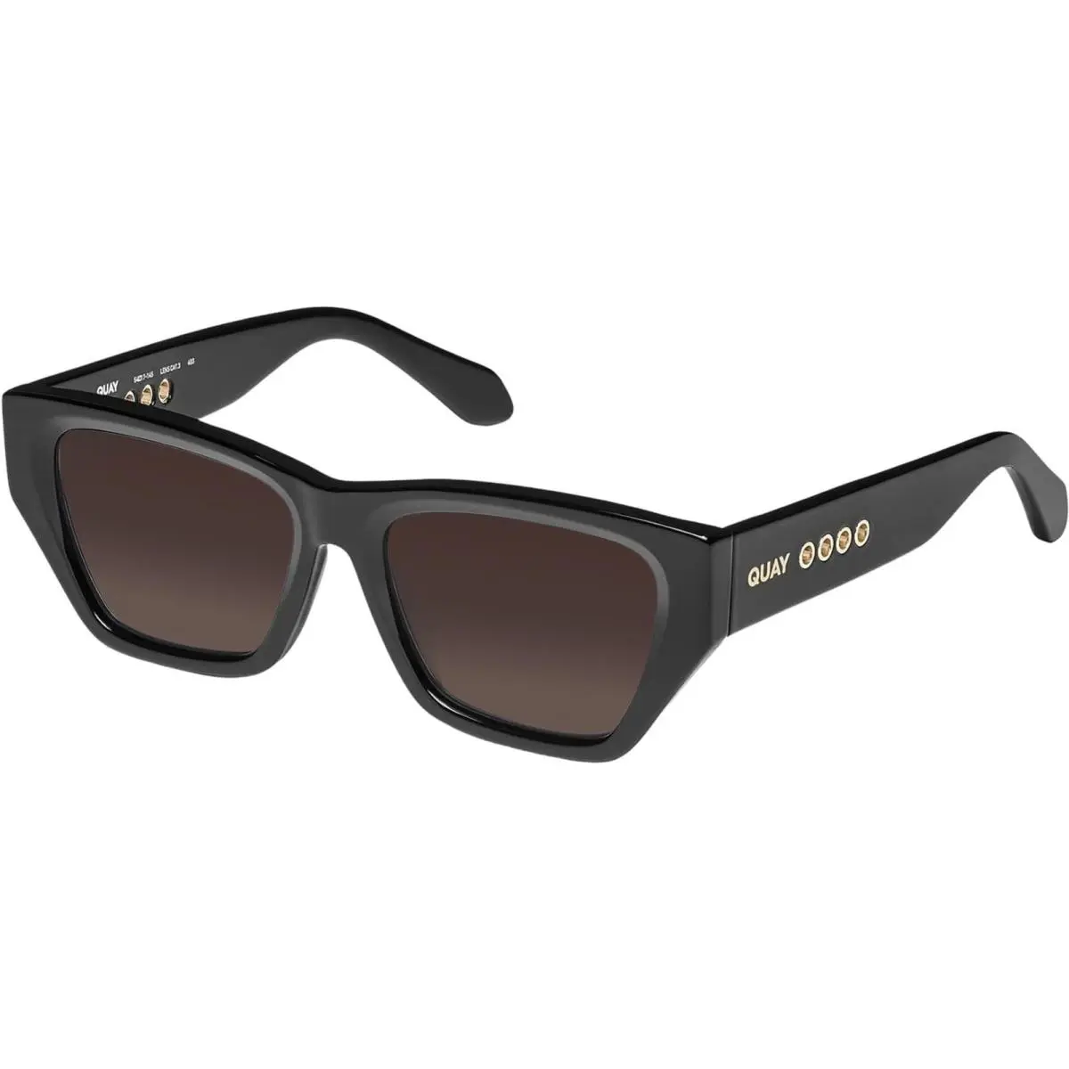 Quay No Apologies Unisex Square Polarized Sunglasses Gloss Black 55 mm 10 Option Amber Brown Polar by QUAY