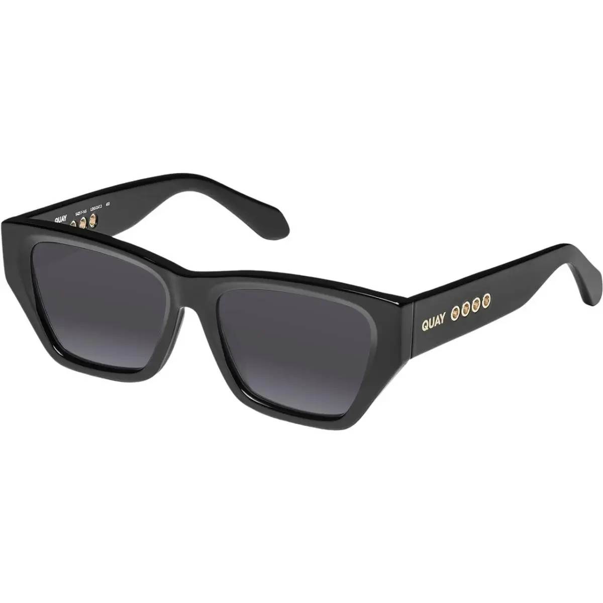 Quay No Apologies Unisex Square Polarized Sunglasses Gloss Black 55 mm 10 Option Brown Gradient NON-Polar by QUAY