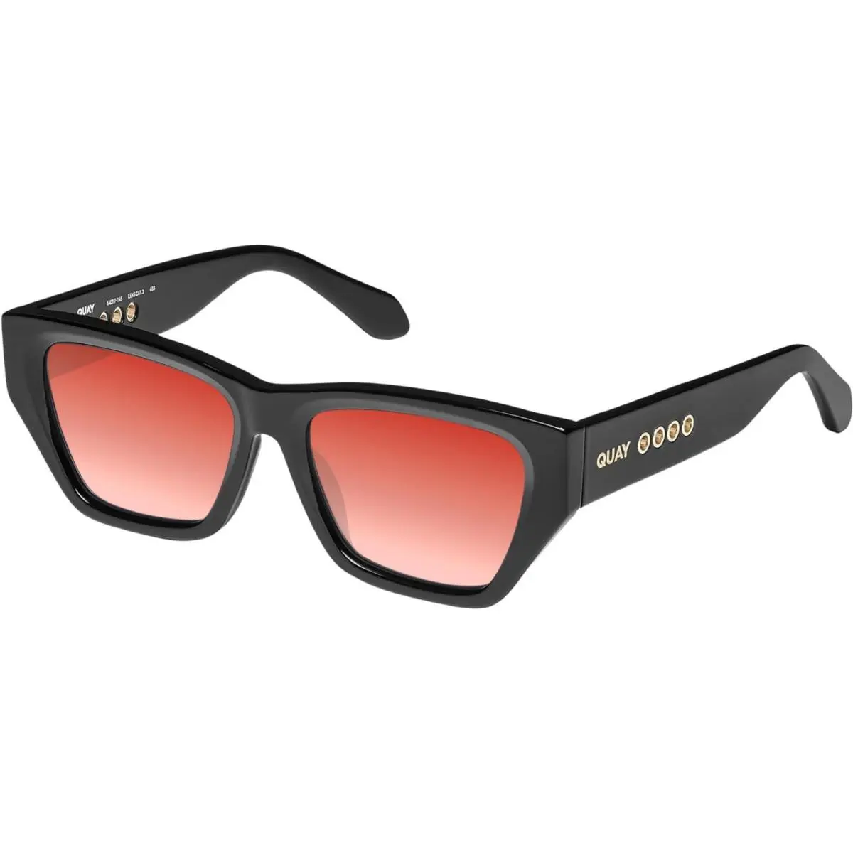 Quay No Apologies Unisex Square Polarized Sunglasses Gloss Black 55 mm 10 Option Red Mirror Polar by QUAY