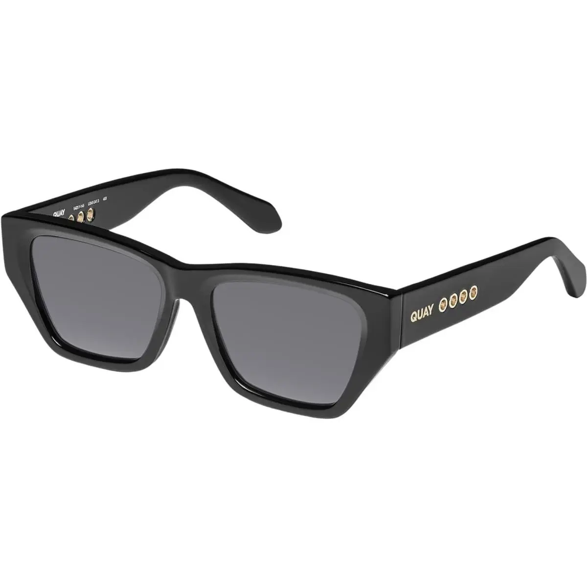 Quay No Apologies Unisex Square Polarized Sunglasses Gloss Black 55 mm 10 Option Silver Mirror Polar by QUAY