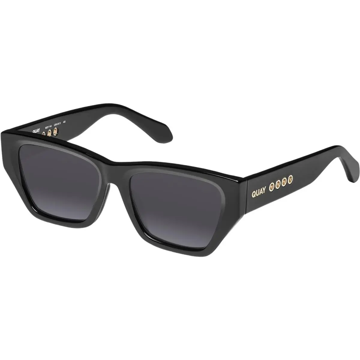Quay No Apologies Unisex Square Polarized Sunglasses Gloss Black 55 mm 10 Option Smoke Grey Polar by QUAY