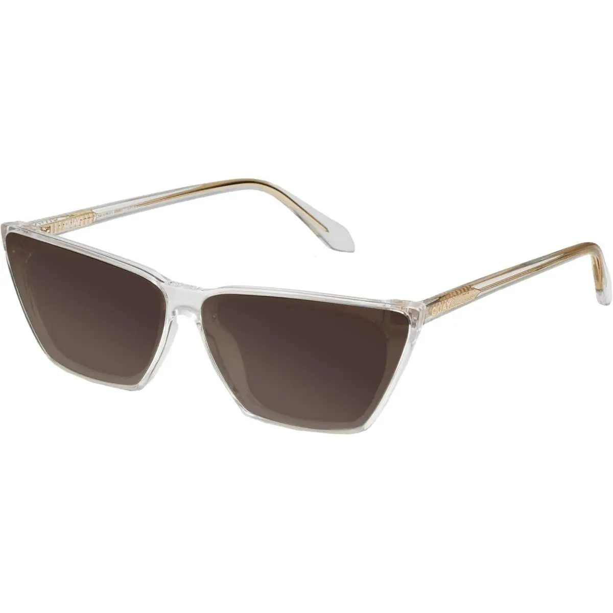 Quay Bad Habit Women`s Cat Eye Polarized Sunglasses Clear 65mm Choose Lens Color Amber Brown Polar by QUAY