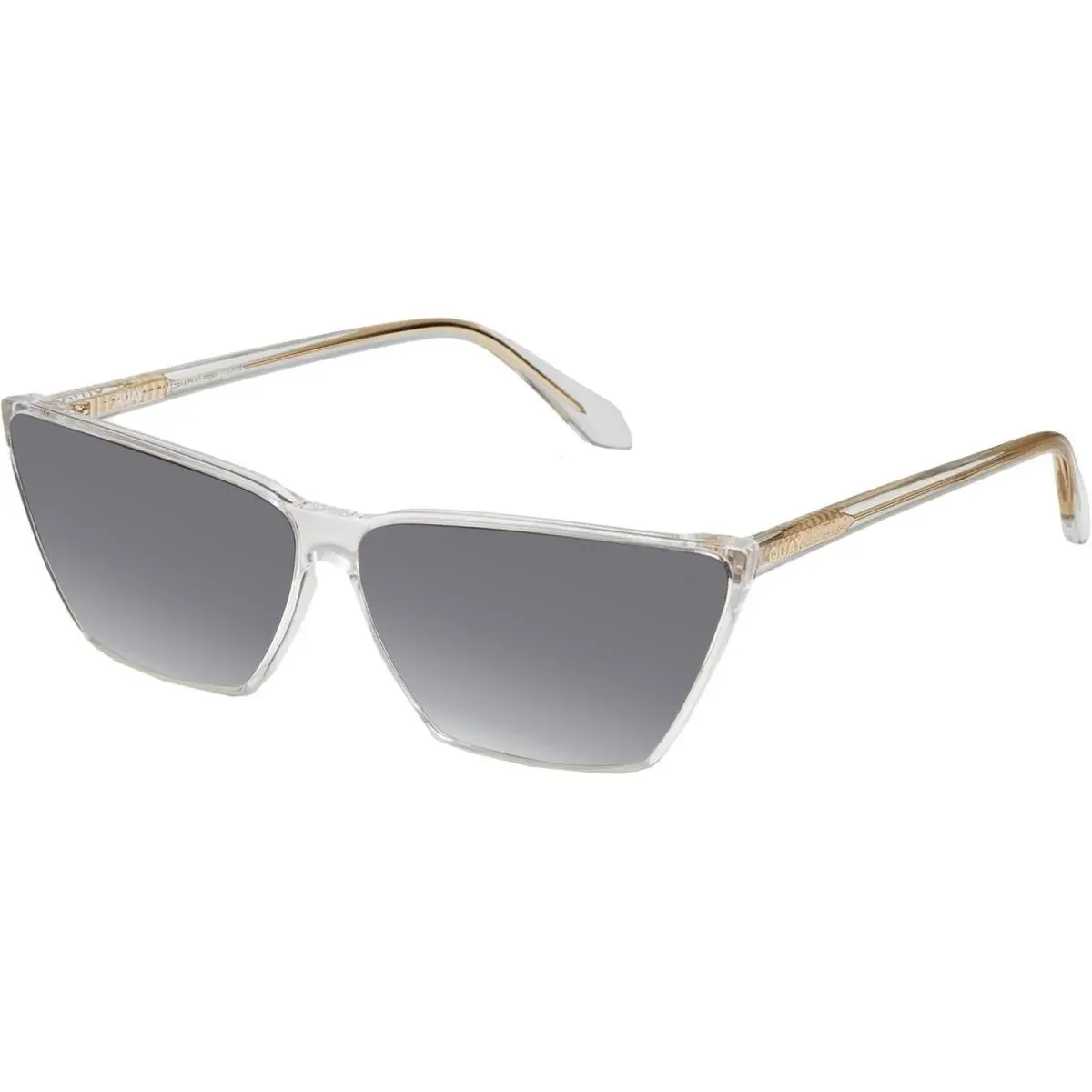 Quay Bad Habit Women`s Cat Eye Polarized Sunglasses Clear 65mm Choose Lens Color Silver Mirror Polar by QUAY