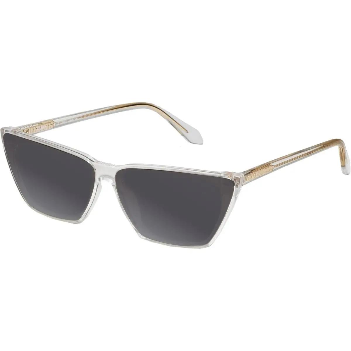 Quay Bad Habit Women`s Cat Eye Polarized Sunglasses Clear 65mm Choose Lens Color Smoke Grey Polar by QUAY