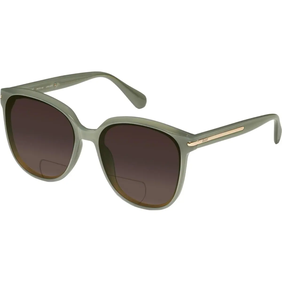 Quay Rent Free Women`s Panthos Polarized Bi-focal Sunglasses in Jade Green 59 mm Brown by QUAY