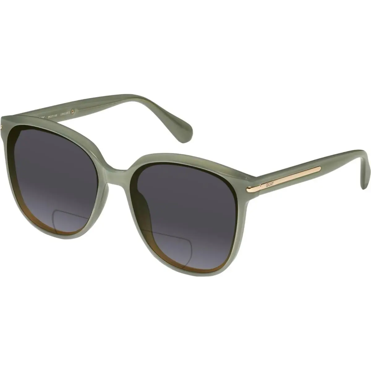 Quay Rent Free Women`s Panthos Polarized Bi-focal Sunglasses in Jade Green 59 mm Grey by QUAY