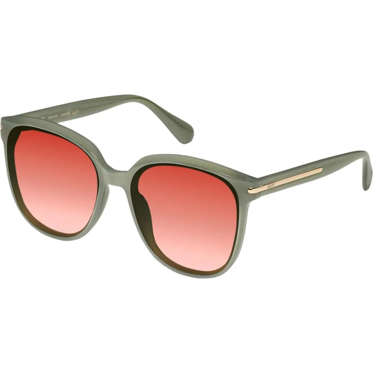 Quay Rent Free Women Panthos Polarized Sunglasses Jade Green 59mm 4 Lens Options Brown Gradient NON-Polar by QUAY