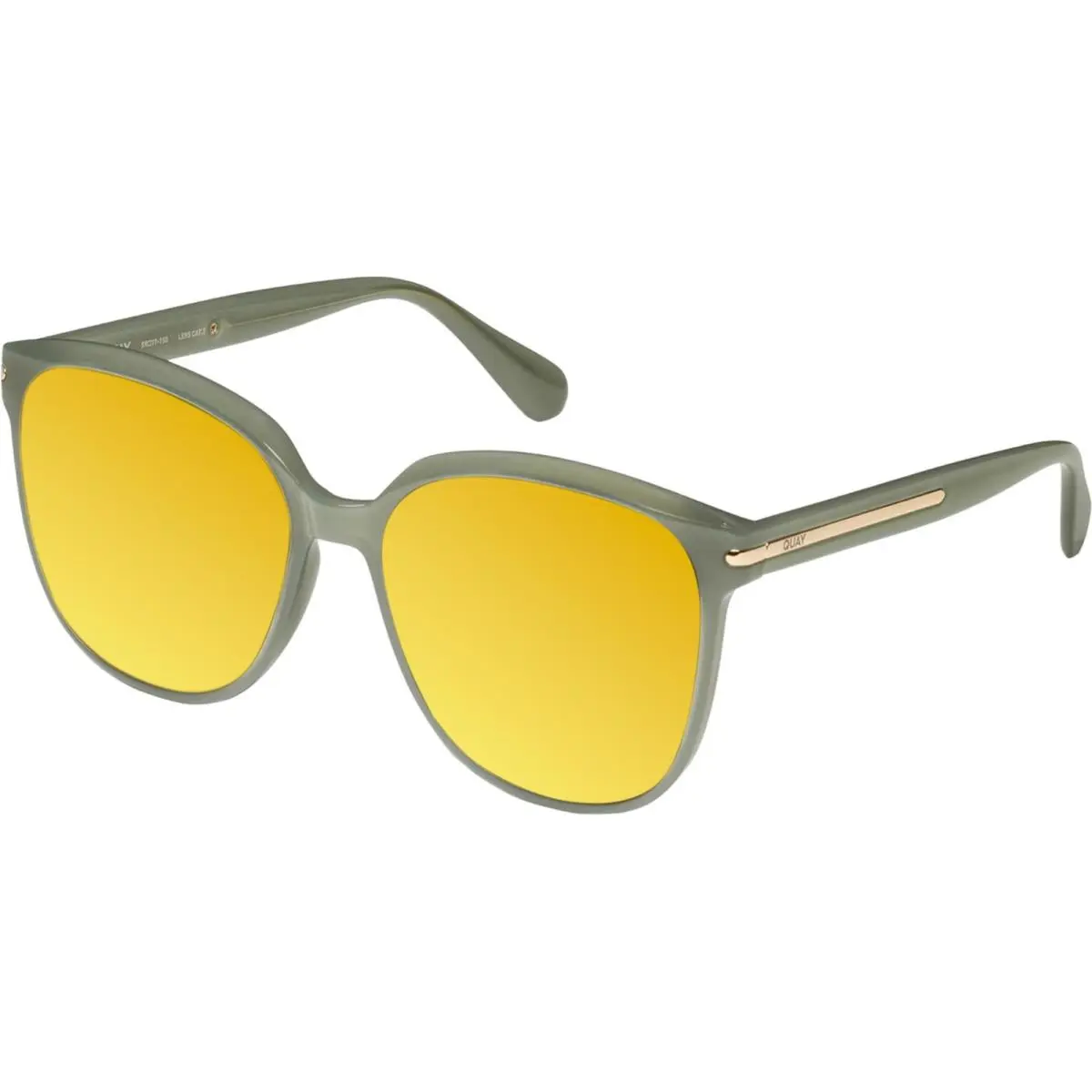 Quay Rent Free Women Panthos Polarized Sunglasses Jade Green 59mm 4 Lens Options Gold Mirror Polar by QUAY