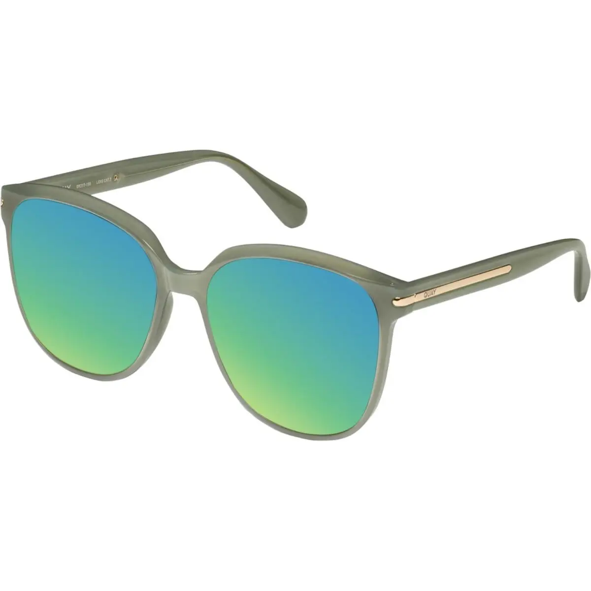 Quay Rent Free Women Panthos Polarized Sunglasses Jade Green 59mm 4 Lens Options Green Mirror Polar by QUAY