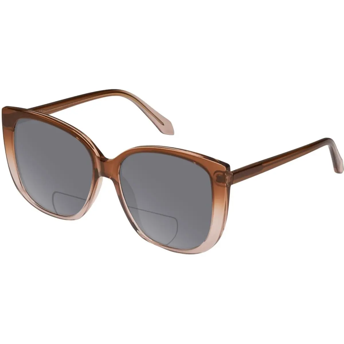 Quay Ever After Women`s Cat Eye Polarized Bi-focal Sunglasses in Brown Doe 58 mm Grey by QUAY