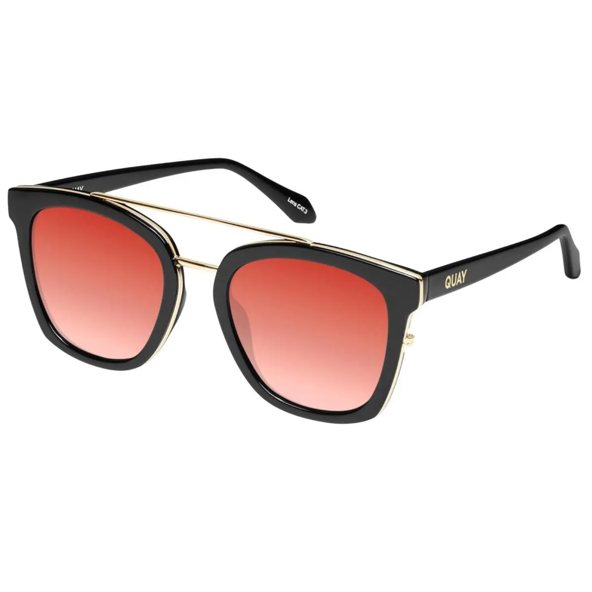 Quay Sweet Dreams Unisex Panthos Polarized Sunglasses Gloss Black 54mm 10 Option Red Mirror Polar by QUAY