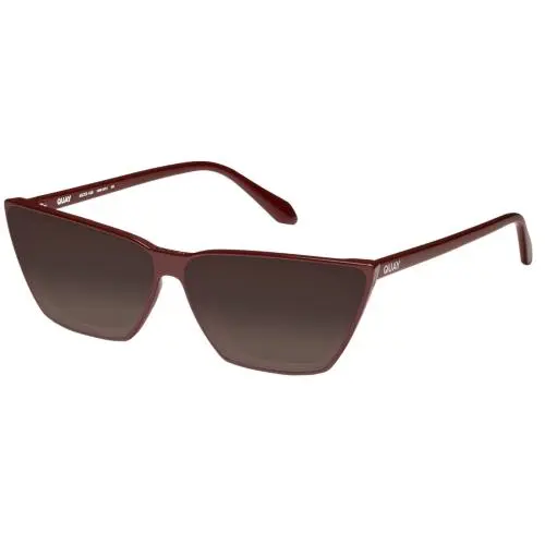 Quay Bad Habit Women Cateye Polarized Sunglasses Oxblood Red 65mm 4 Lens Options Amber Brown Polar by QUAY