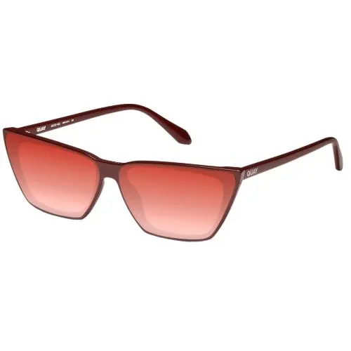 Quay Bad Habit Women Cateye Polarized Sunglasses Oxblood Red 65mm 4 Lens Options Red Mirror Polar by QUAY