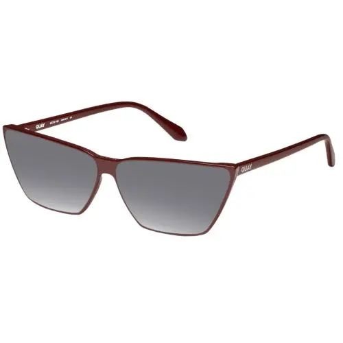 Quay Bad Habit Women Cateye Polarized Sunglasses Oxblood Red 65mm 4 Lens Options Silver Mirror Polar by QUAY