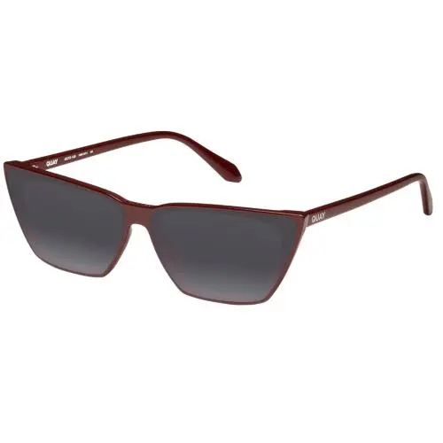 Quay Bad Habit Women Cateye Polarized Sunglasses Oxblood Red 65mm 4 Lens Options Smoke Grey Polar by QUAY