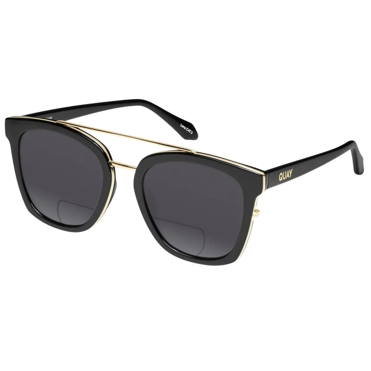 Quay Sweet Dreams Unisex Panthos Polarized Bi-focal Sunglasses Gloss Black 54 mm Grey by QUAY