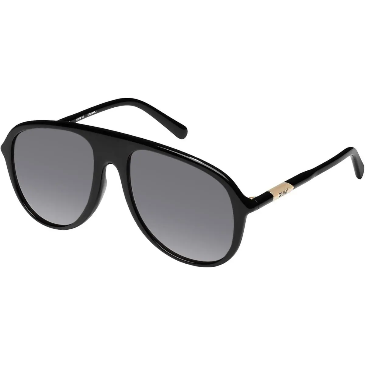Quay Chart Topper Mens Pilot Polarized Sunglasses Gloss Black 57mm 4 Lens Option Silver Mirror Polar by QUAY