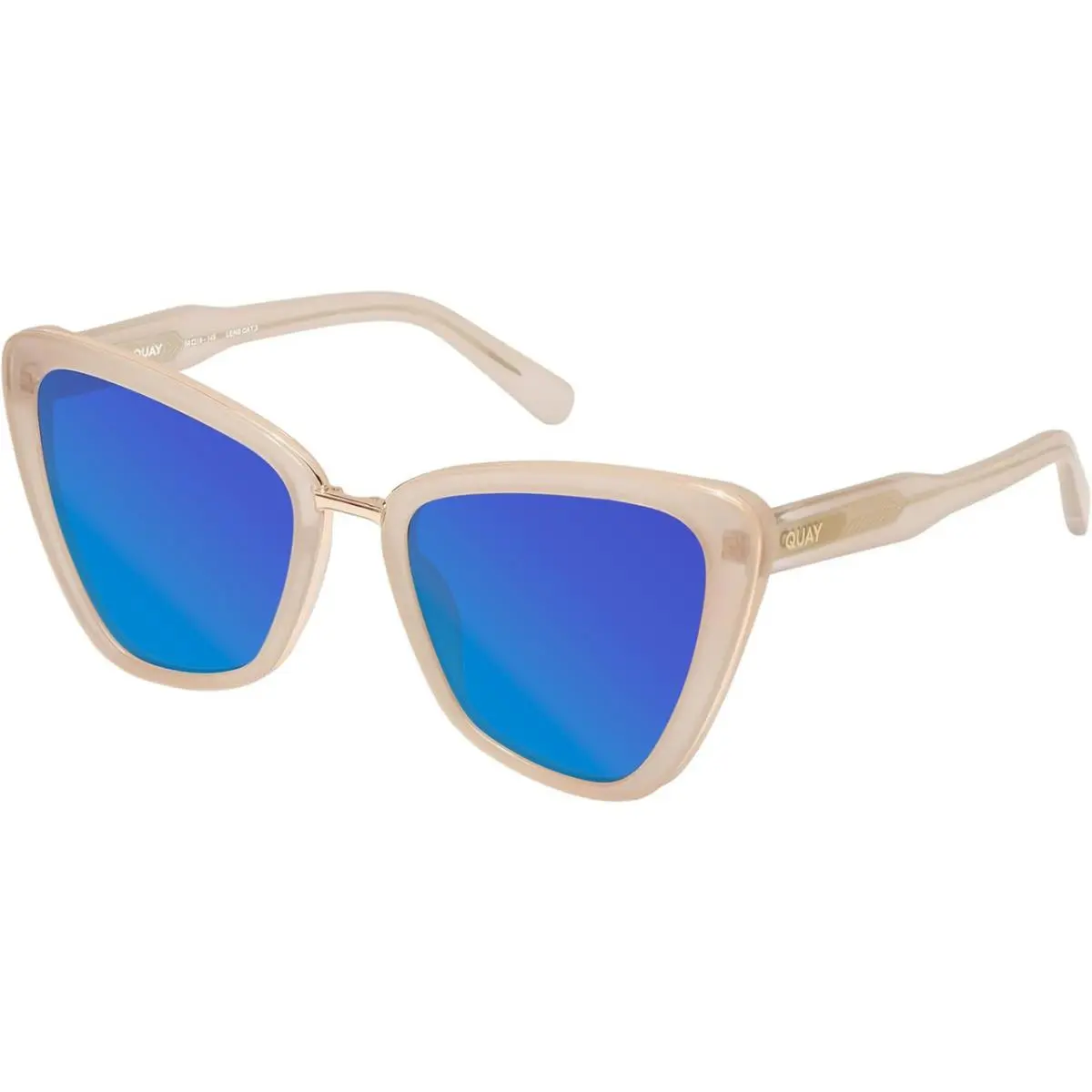 Quay All Talk Womens Cat Eye Polarized Sunglasses Bone White 58mm 4 Lens Options Grey Gradient NON-Polar by QUAY