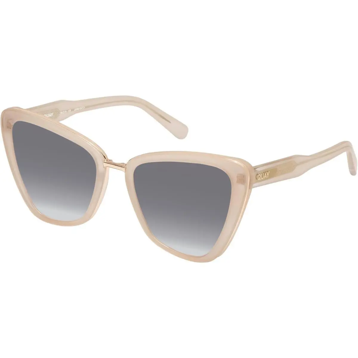 Quay All Talk Womens Cat Eye Polarized Sunglasses Bone White 58mm 4 Lens Options Silver Mirror Polar by QUAY