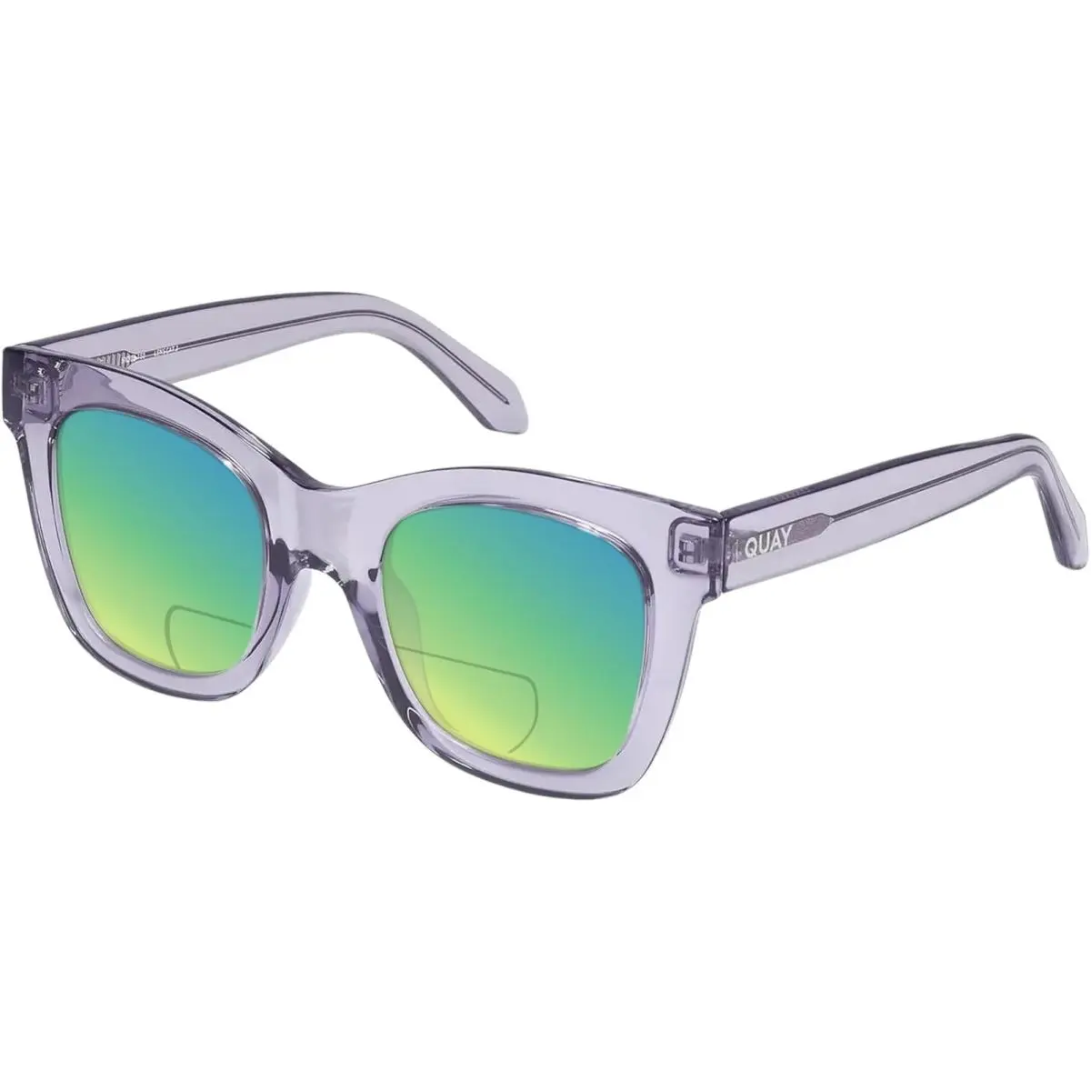 Quay After Hours Women`s Cat Eye Polarized Bi-focal Sunglasses in Sweet Pea Lila Green Mirror by QUAY
