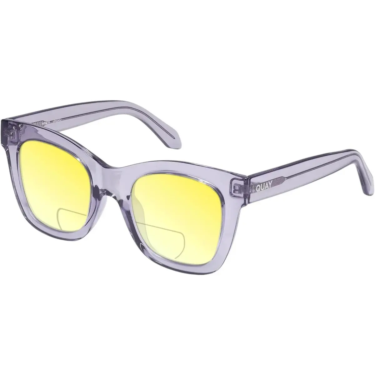 Quay After Hours Women`s Cat Eye Polarized Bi-focal Sunglasses in Sweet Pea Lila Yellow by QUAY