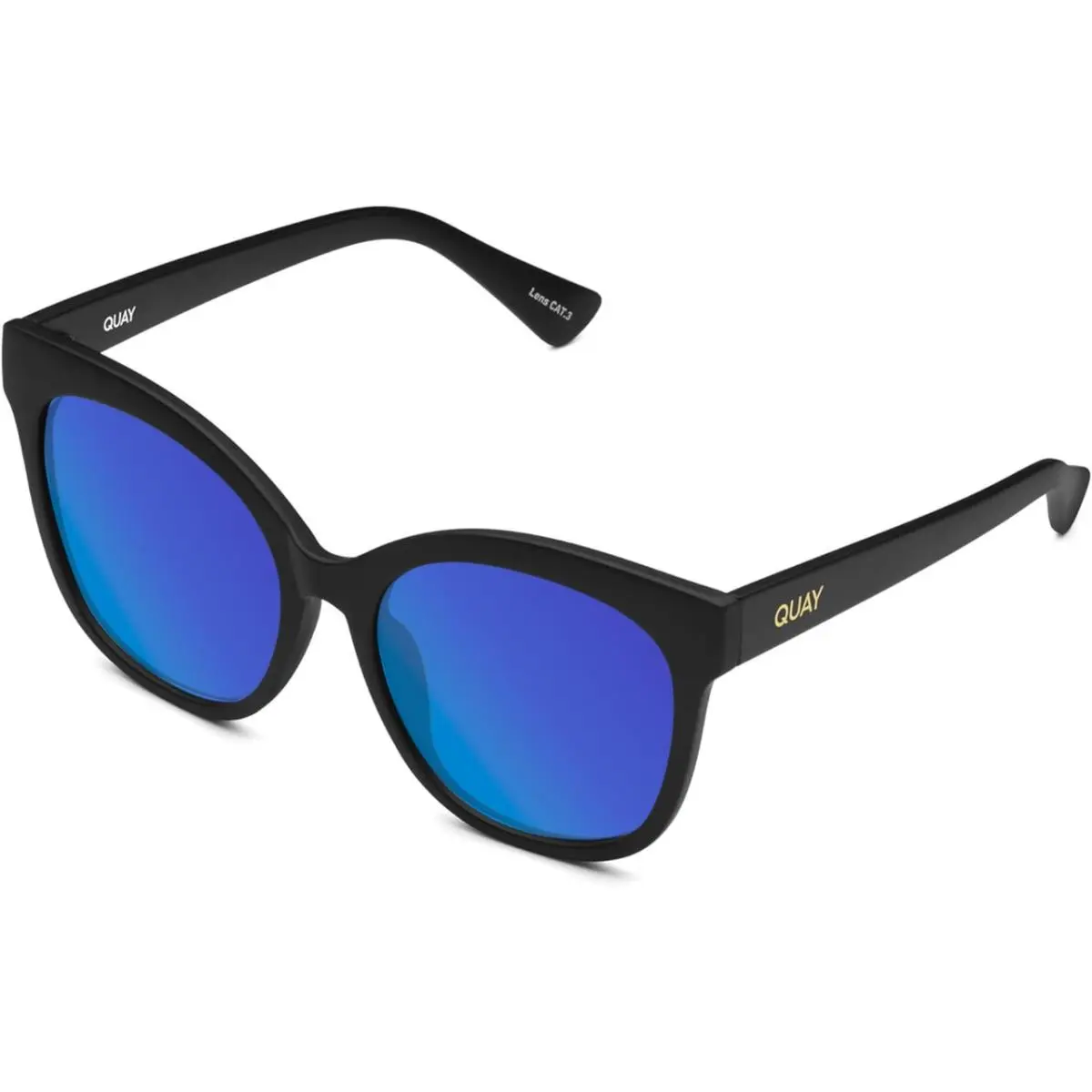 Quay It`s My Way Women`s Designer Cat Eye Polarized Sunglasses Matte Black 59 mm Grey Gradient NON-Polar by QUAY