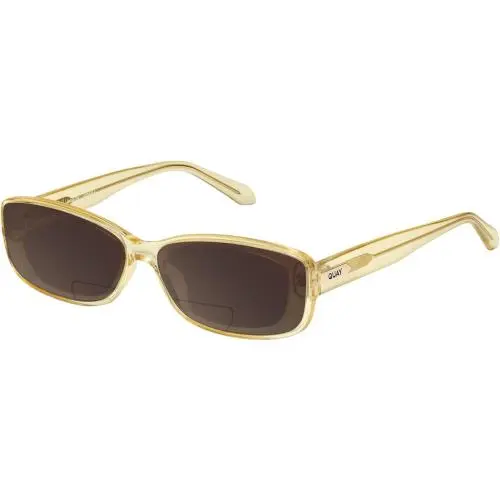 Quay Vibe Check Women`s Square Polarized Bi-focal Sunglasses in Yellow 62mm 41 O Brown by QUAY