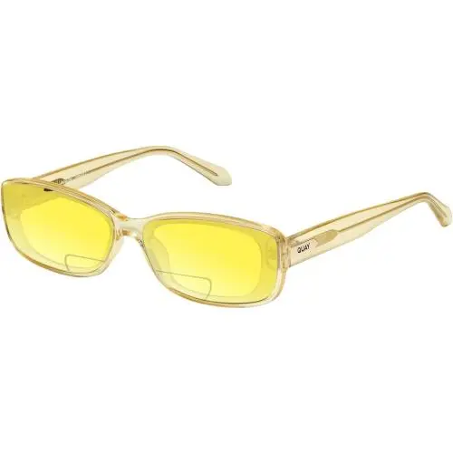 Quay Vibe Check Women`s Square Polarized Bi-focal Sunglasses in Yellow 62mm 41 O Yellow by QUAY