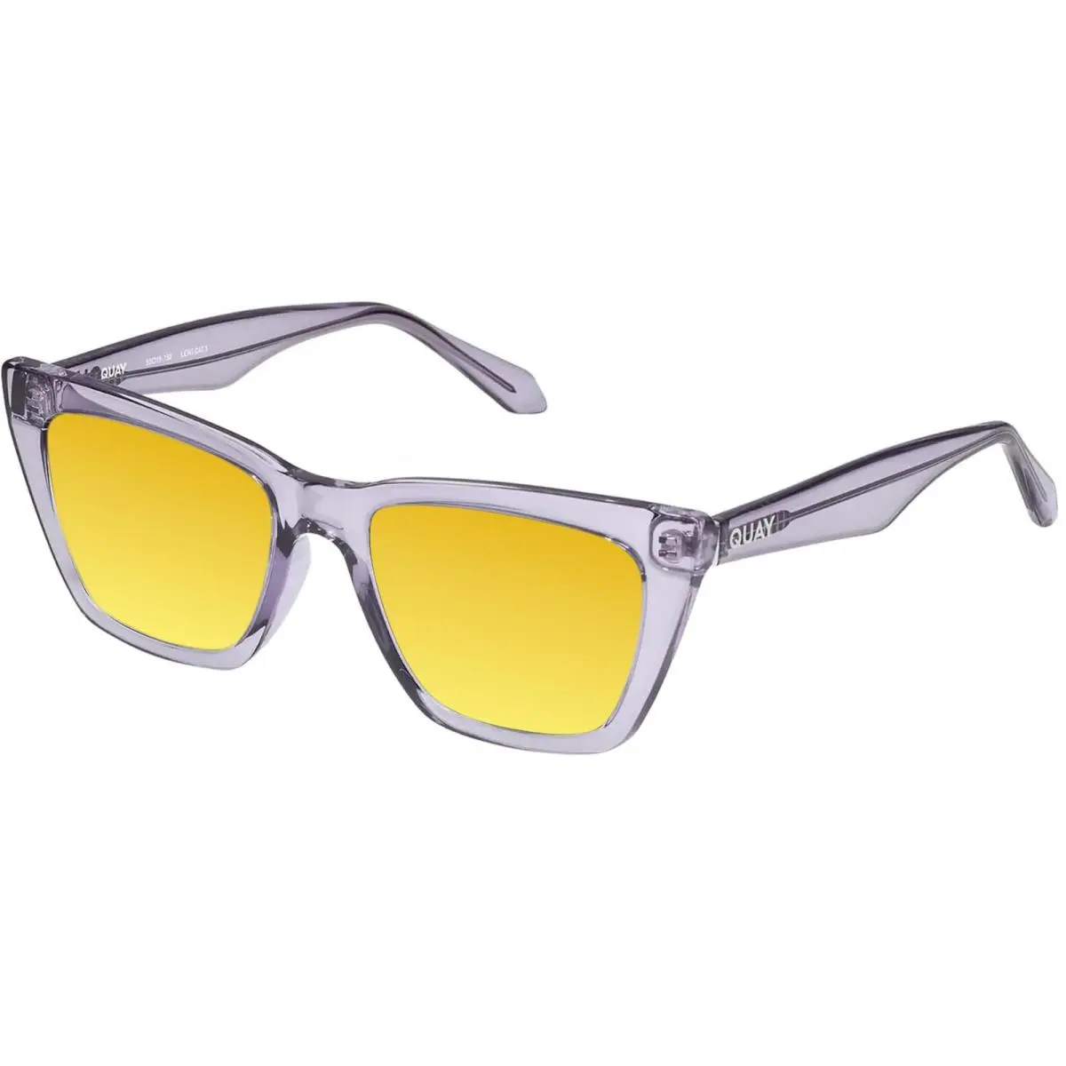 Quay Call The Shots Women`s Cat Eye Polarized Sunglasses in Sweet Pea Lilac 54mm Gold Mirror Polar by QUAY