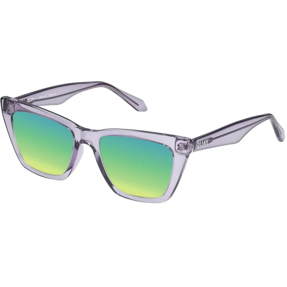 Quay Call The Shots Women`s Cat Eye Polarized Sunglasses in Sweet Pea Lilac 54mm Green Mirror Polar by QUAY