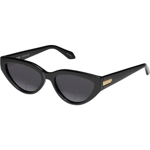 Quay Narrow Down Women`s Cat Eye Polarized Bi-focal Sunglasses Gloss Black 57 mm Grey by QUAY