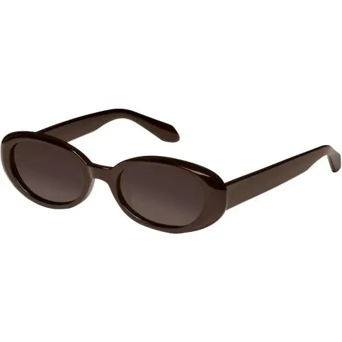 Quay Felt Cute Women`s Round Polarized Sunglasses Chocolate Brown 52mm 10 Option Amber Brown Polar by QUAY