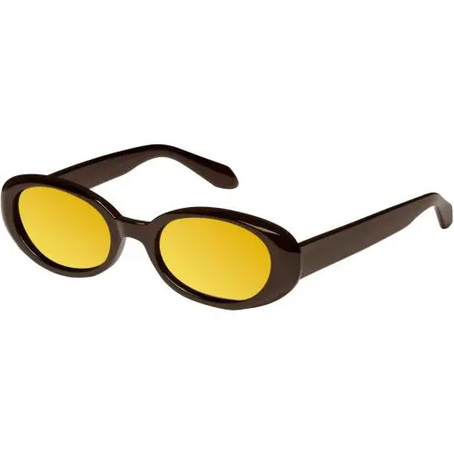 Quay Felt Cute Women`s Round Polarized Sunglasses Chocolate Brown 52mm 10 Option Gold Mirror Polar by QUAY