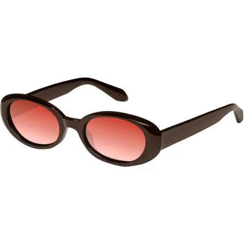 Quay Felt Cute Women`s Round Polarized Sunglasses Chocolate Brown 52mm 10 Option Red Mirror Polar by QUAY