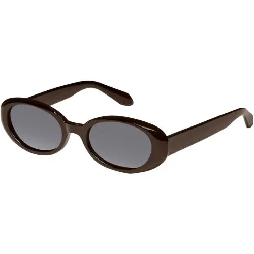 Quay Felt Cute Women`s Round Polarized Sunglasses Chocolate Brown 52mm 10 Option Silver Mirror Polar by QUAY