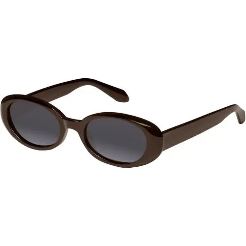 Quay Felt Cute Women`s Round Polarized Sunglasses Chocolate Brown 52mm 10 Option Smoke Grey Polar by QUAY