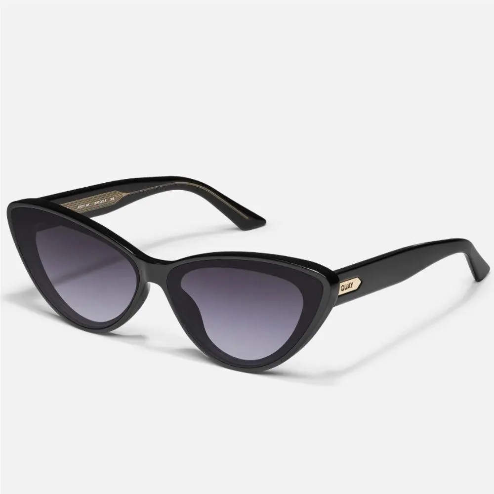 Quay Tempted Cat-eye Sunglasses- Black Frame/smoke Lens
