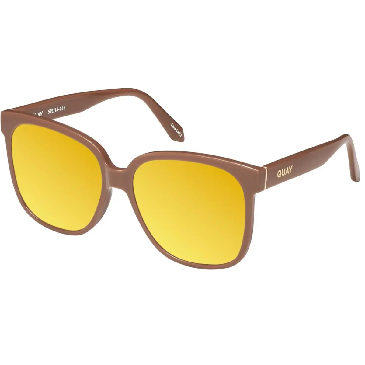 Quay Wide Awake Lady Panthos Polarized Sunglasses Gloss Tan Brown 59mm 10 Option Gold Mirror Polar by QUAY