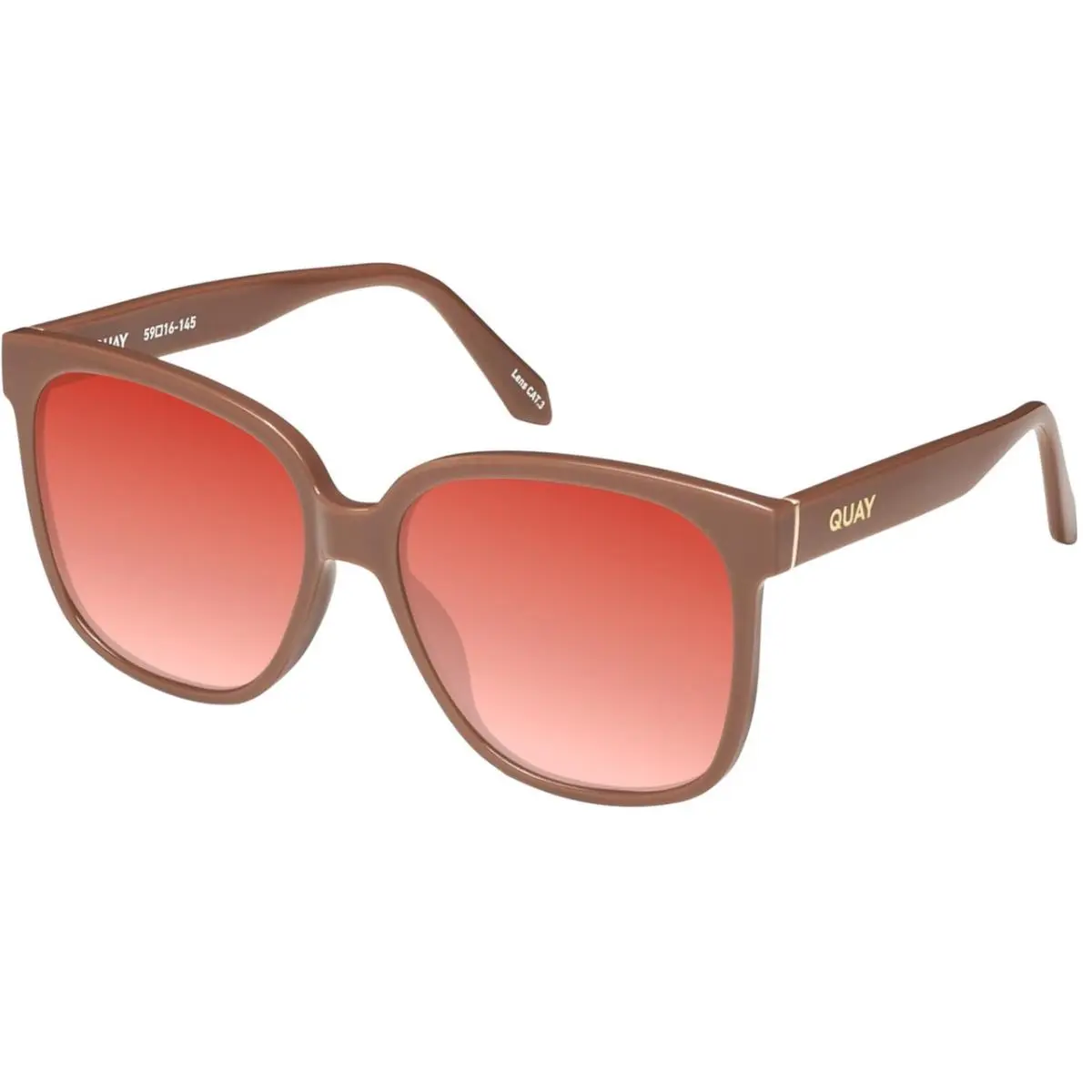 Quay Wide Awake Lady Panthos Polarized Sunglasses Gloss Tan Brown 59mm 10 Option Grey Gradient NON-Polar by QUAY