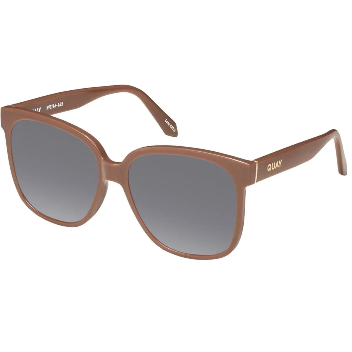 Quay Wide Awake Lady Panthos Polarized Sunglasses Gloss Tan Brown 59mm 10 Option Silver Mirror Polar by QUAY