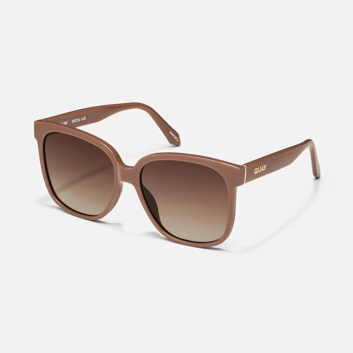 Quay Wide Awake- Oat Frame / Brown Lens
